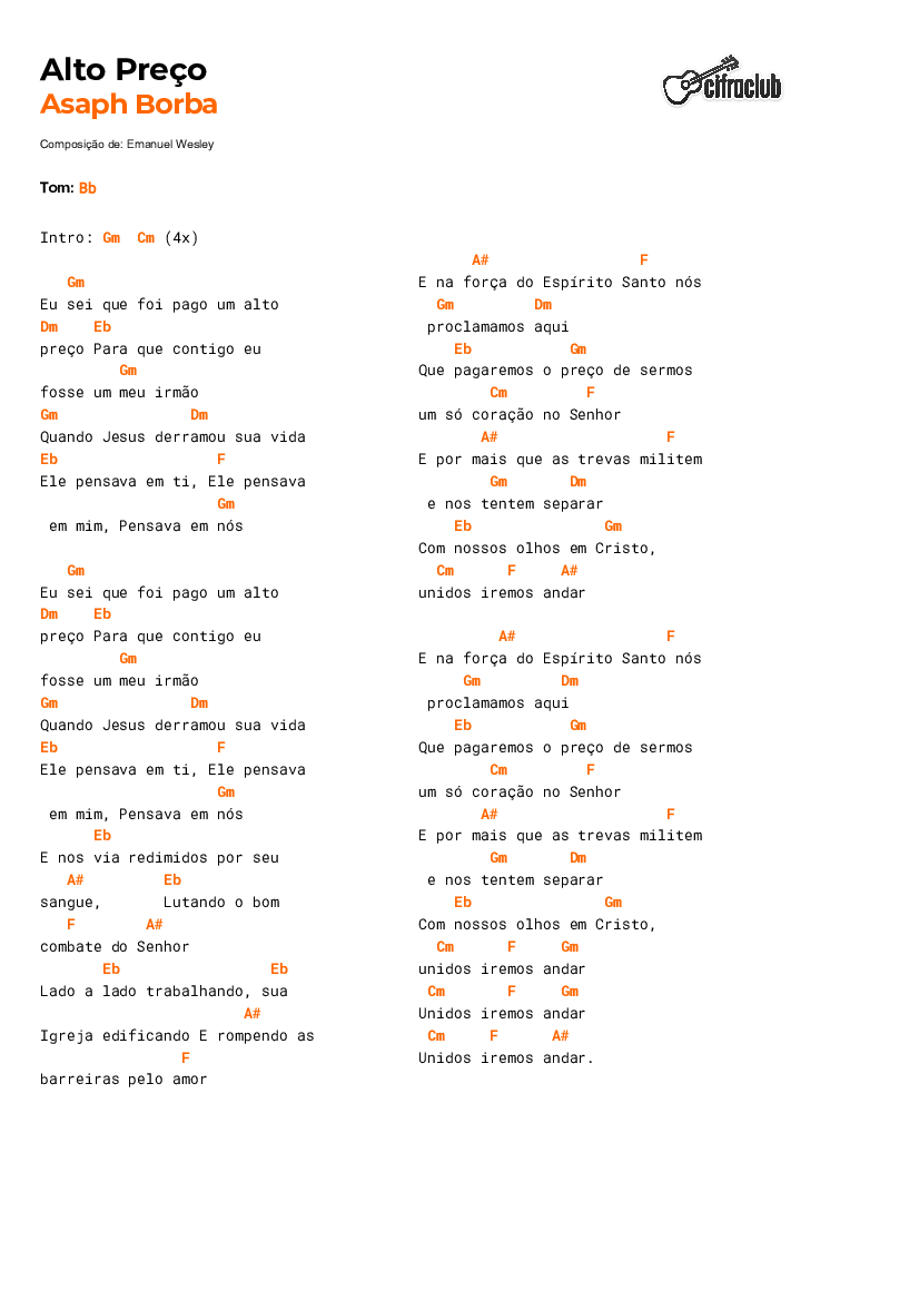 Alto Preço - Asaph Borba - Cantado com Letra 