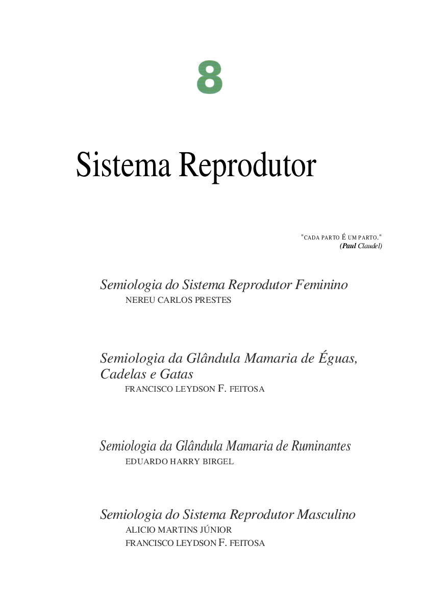 Semiologia Veterinária - A Arte do Diagnóstico-8 Sistema Reprodutor