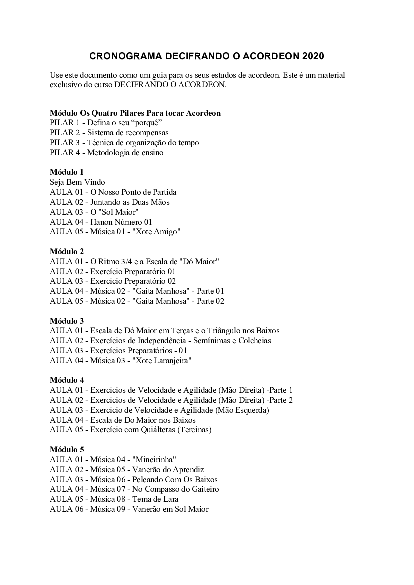 Mapa DECIFRANDO O ACORDEON 2020 - Baixar pdf de 