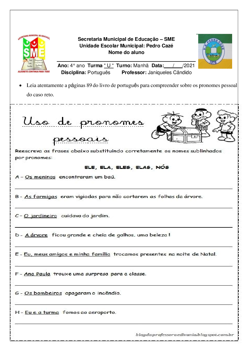 4 - Pronomes Pessoais, PDF, Pronome