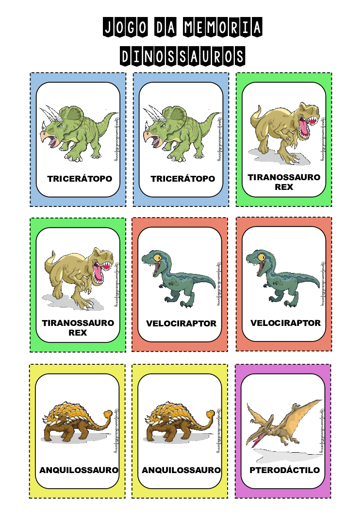 Jogo da Memória Dinossauros