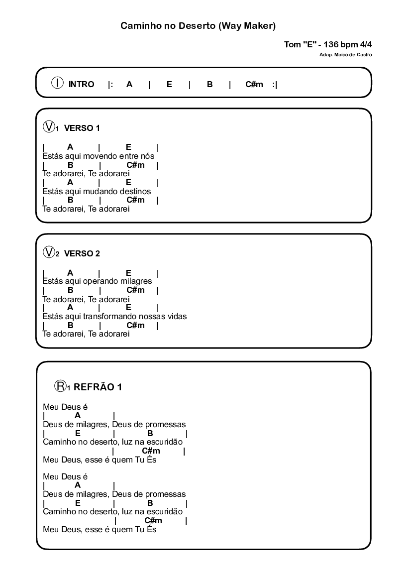 CIFRA - CAMINHO NO DESERTO (Leeland) - Baixar pdf de