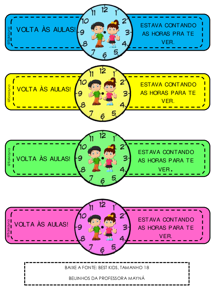 Lembrancinha para volta às aulas com lápis e relógio em PDF - Contando as  horas pra te ver!-ESPAÇO EDUCAR