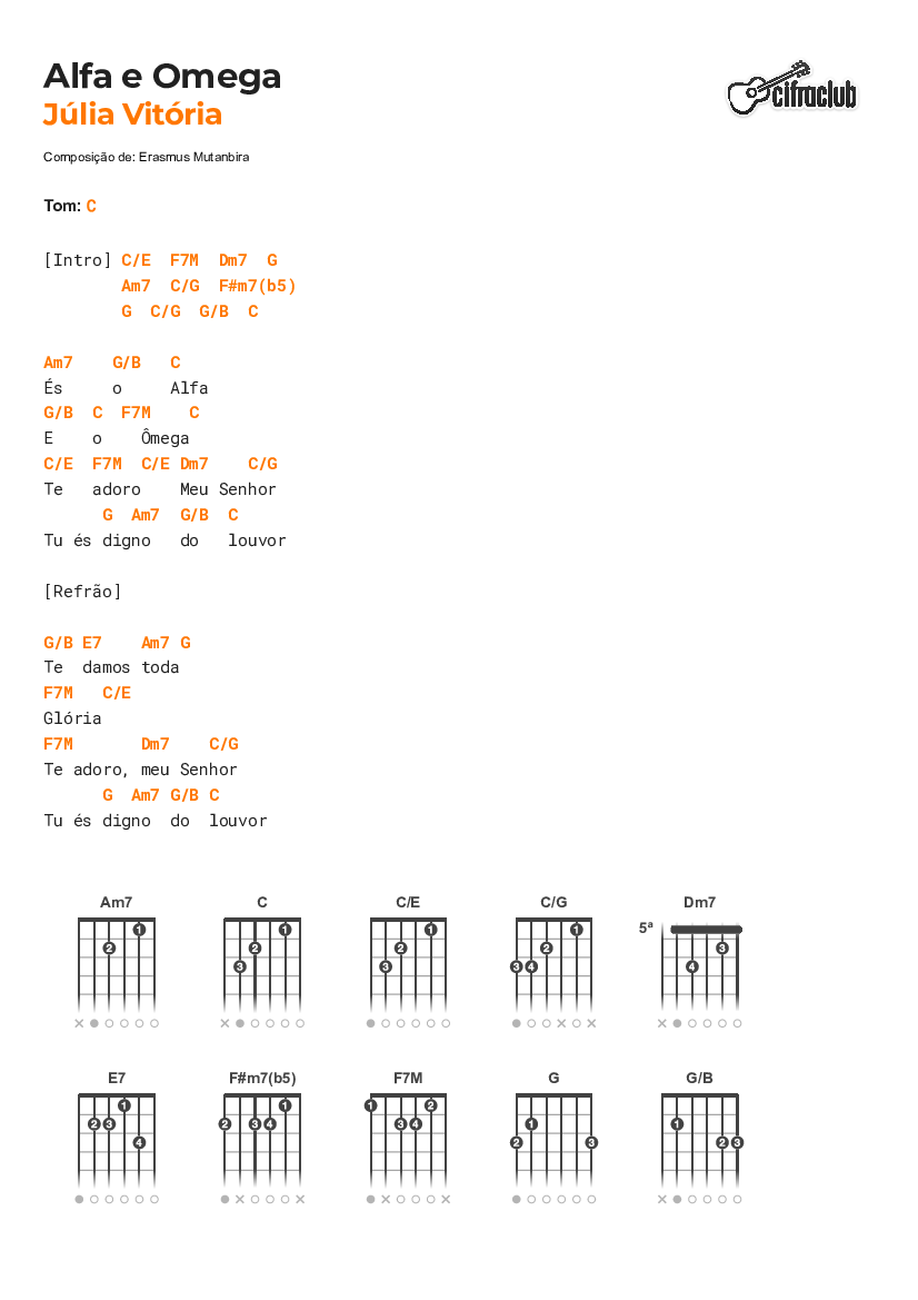 Alfa e mega J lia Vit ria Cifra Original Baixar pdf de