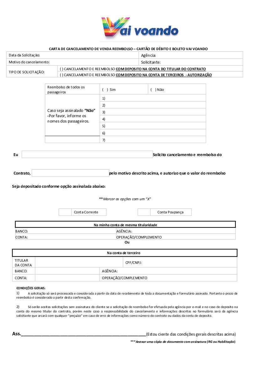Modelo de Carta de Reembolso - Baixar pdf de 