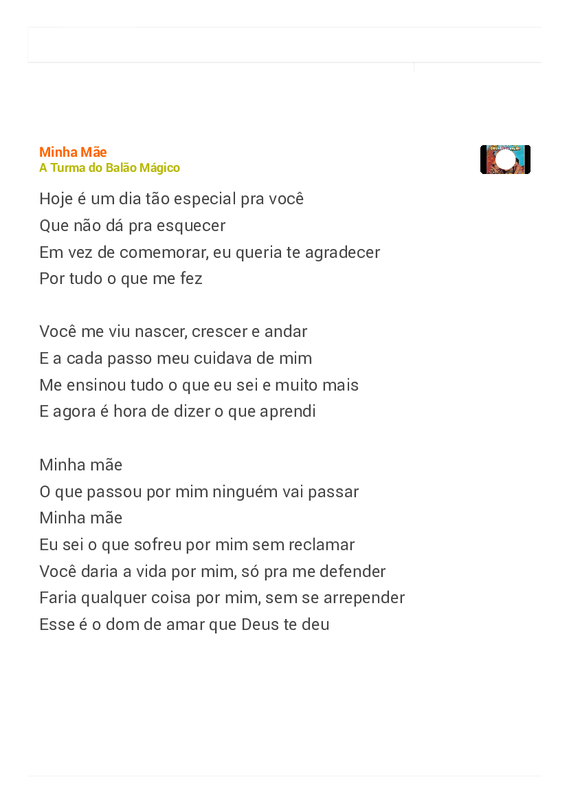 Cifra Club - A Turma Do Balão Mágico - Minha Mãe