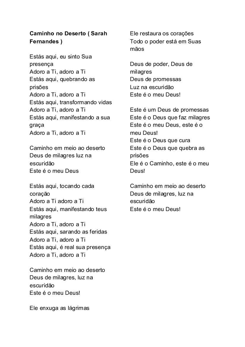 PDF) LETRAS  Vmusic Gospel 