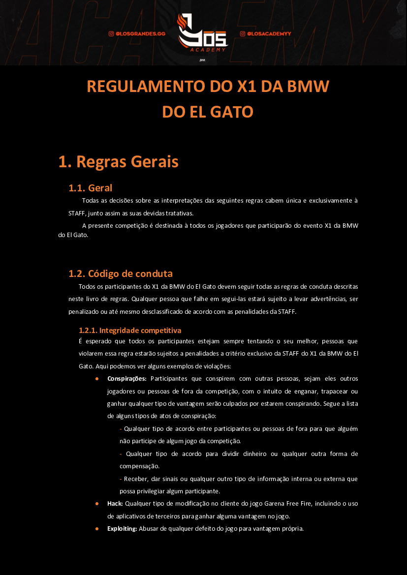 Regulamento do X1 da BMW do El Gato - Baixar pdf de