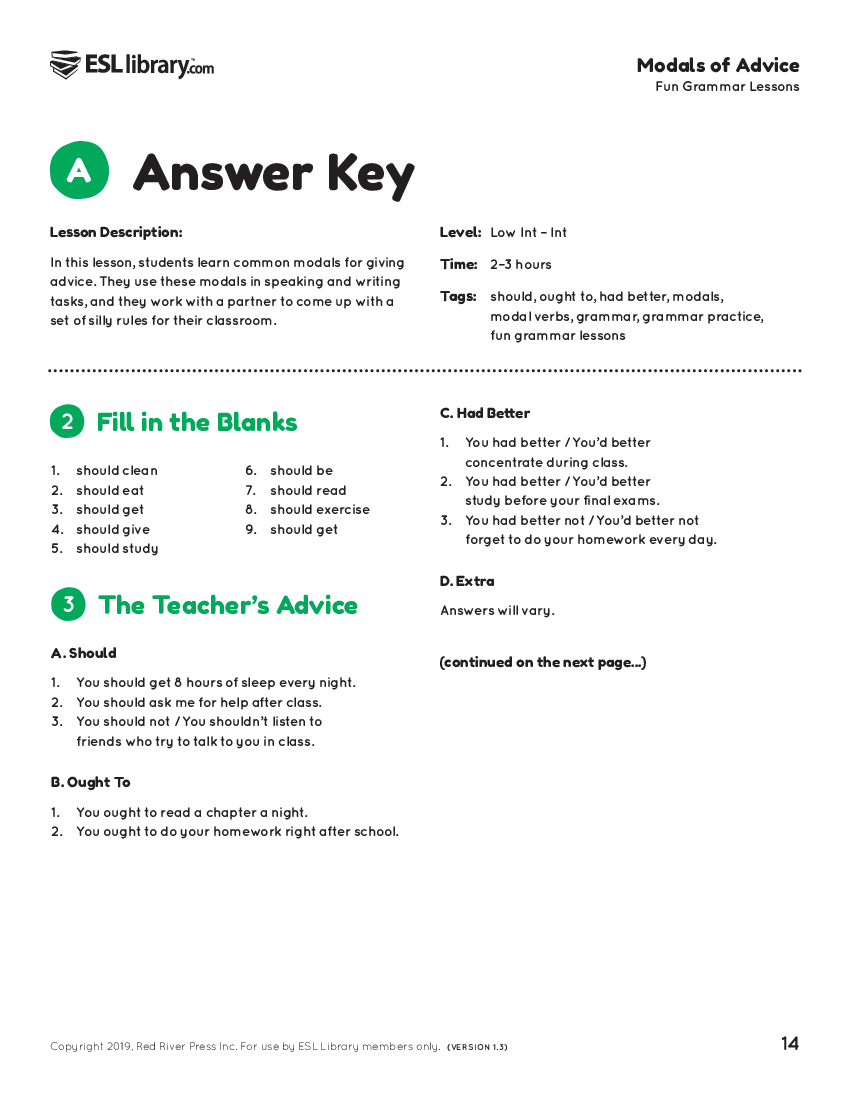 answer key should shouldn t esl library baixar pdf de doceru com