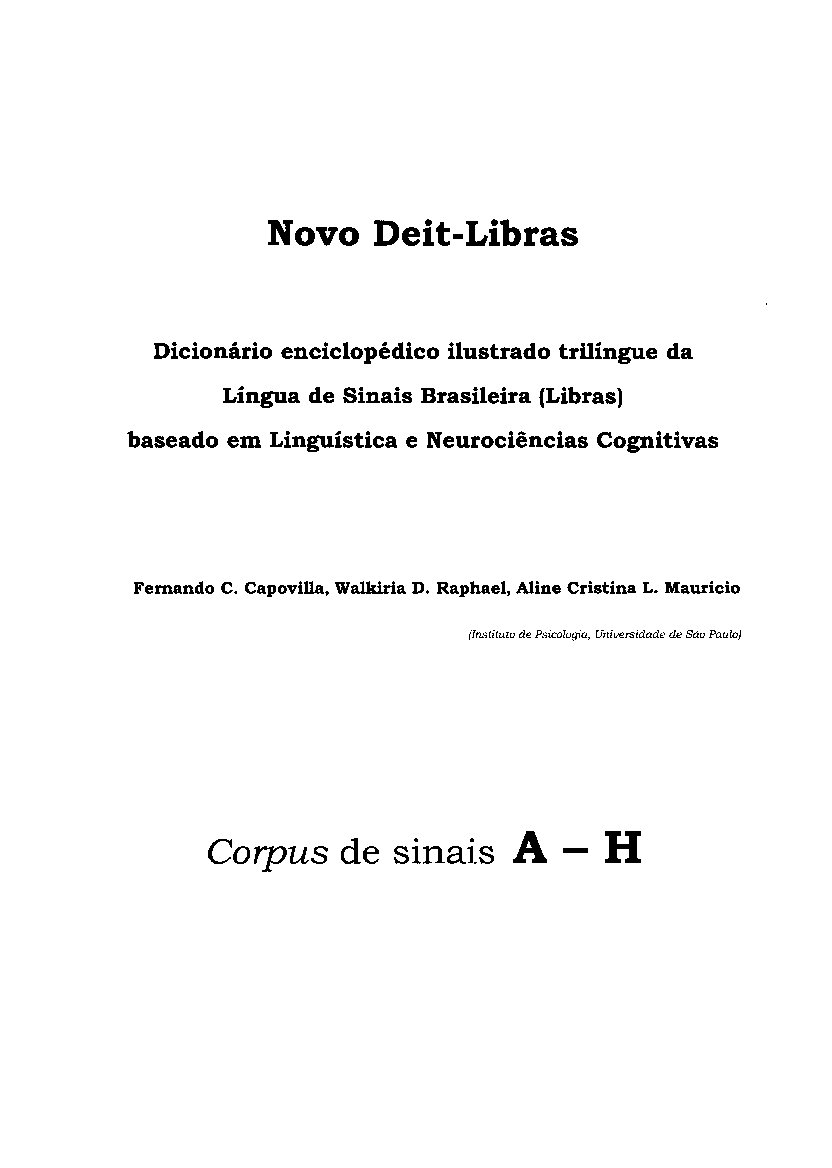 Dicionário Trilíngue Capovilla - LBS, Libras - D, PDF, Linguagem de  sinais