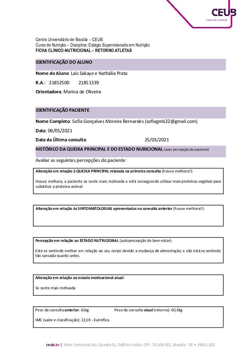 Ficha de anamnese nutricional em 2023  Avaliação nutricional, Anamnese,  Orientações nutricionais