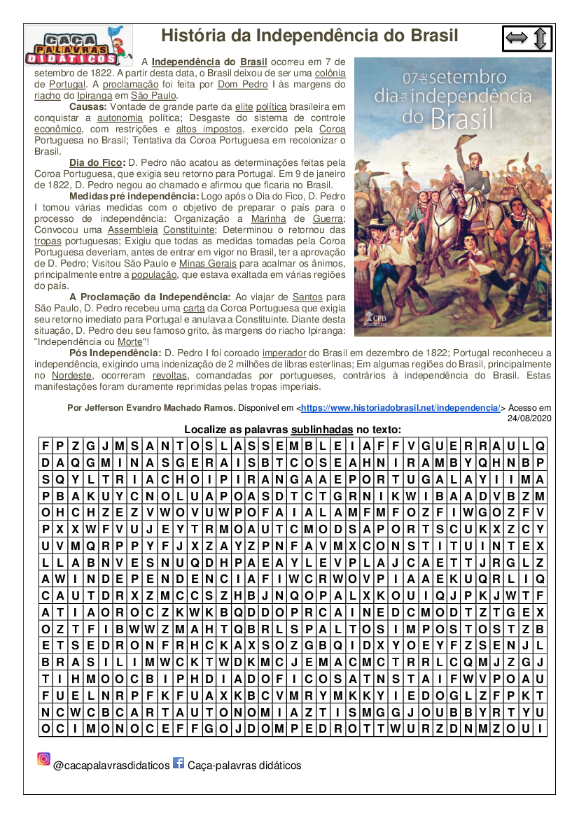 Alguém achou a palavra ' INDEPENDÊNCIA ' ?? Caça palavras difícil! 