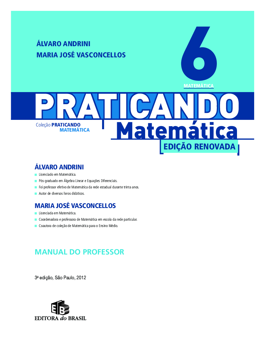 ANDRINI 6ª SÉRIE LIVRO DO PROFESSOR - Matemática