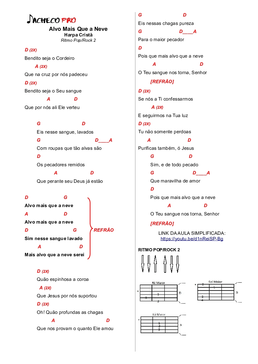 Alvo Mais Que A Neve - Cifra, PDF