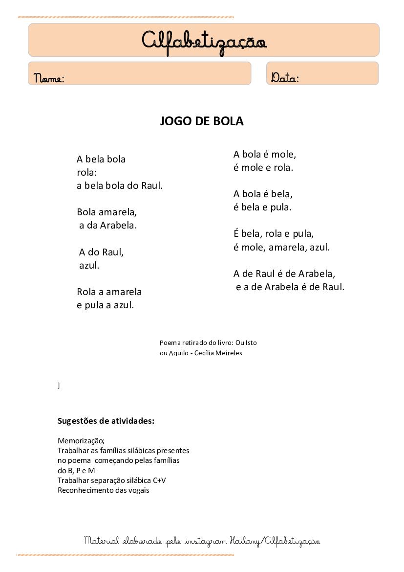 SÉRIE POESIAS: Jogo de bola (Cecília Meireles) 