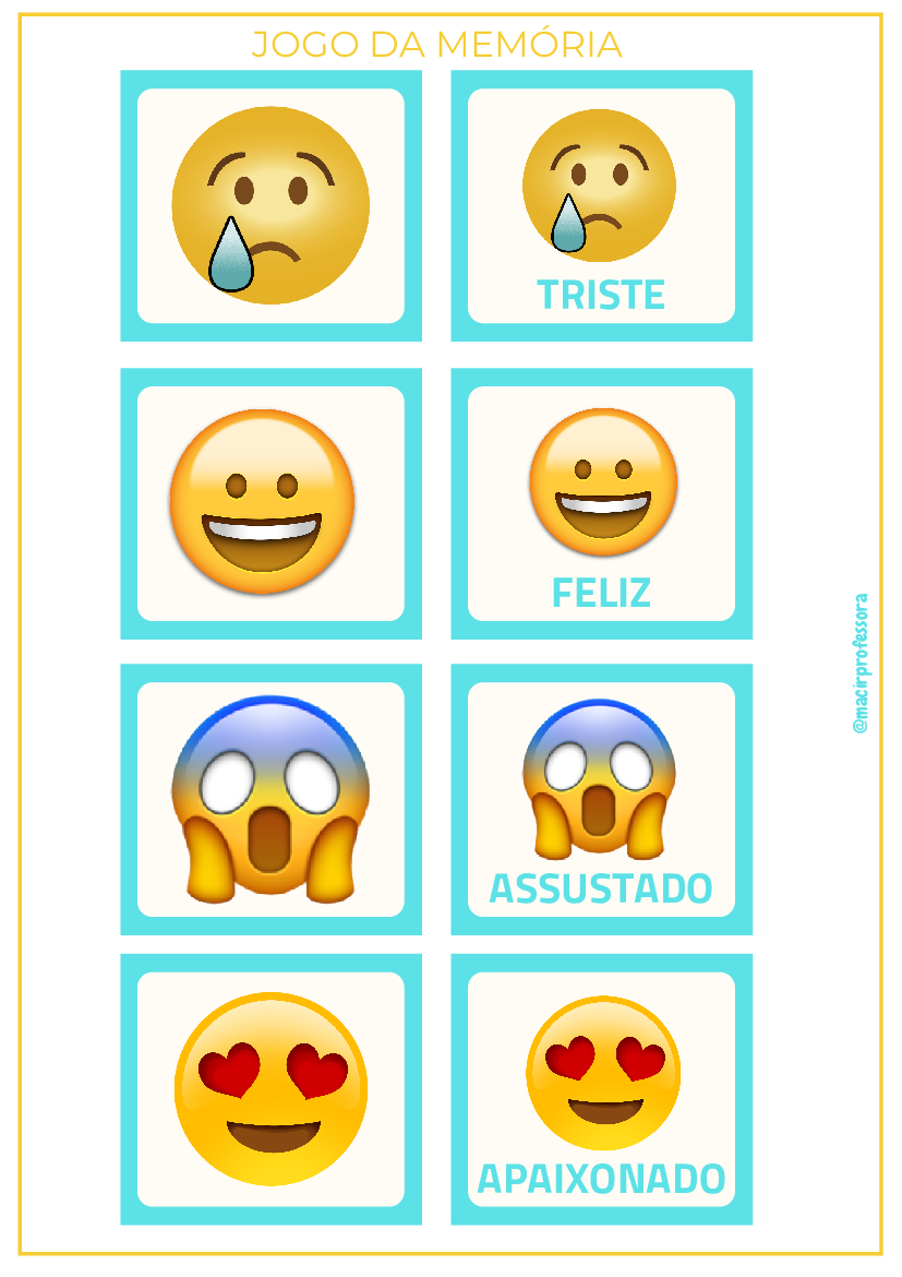 Jogo da Memória EMOJI carinhas