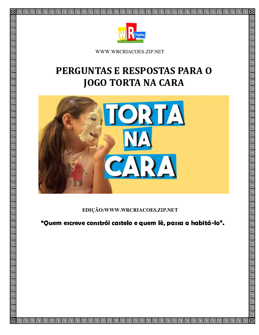 Perguntas para Torta Na Cara, PDF, Brasil