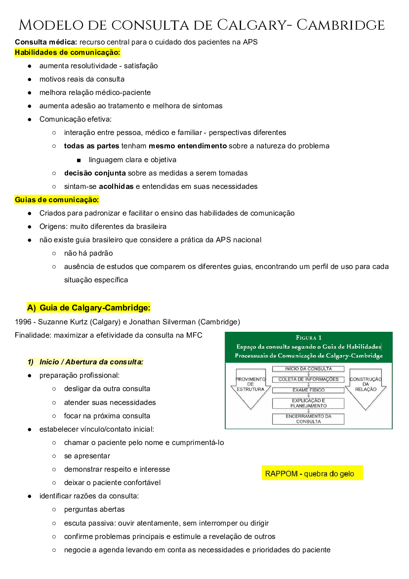 Modelo de consulta de Calgary- Cambrigde - Baixar pdf de 