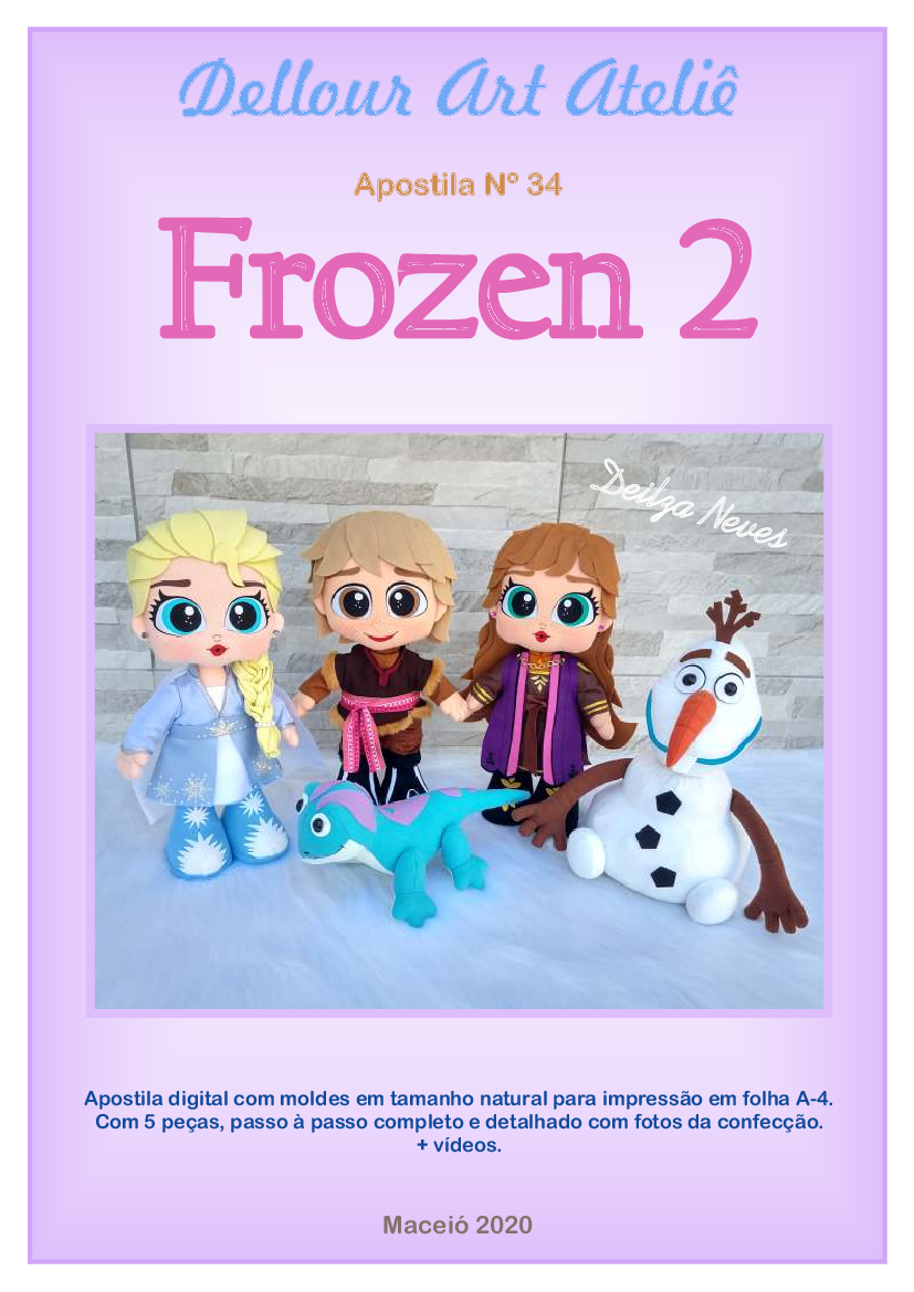 Conjunto Frozen 2 Feltro 4 Peças