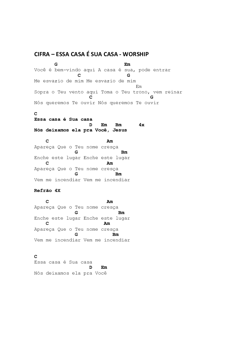 Cifra Club - Casa Worship - A Casa É Sua - Folioscópio Páginas 1-4