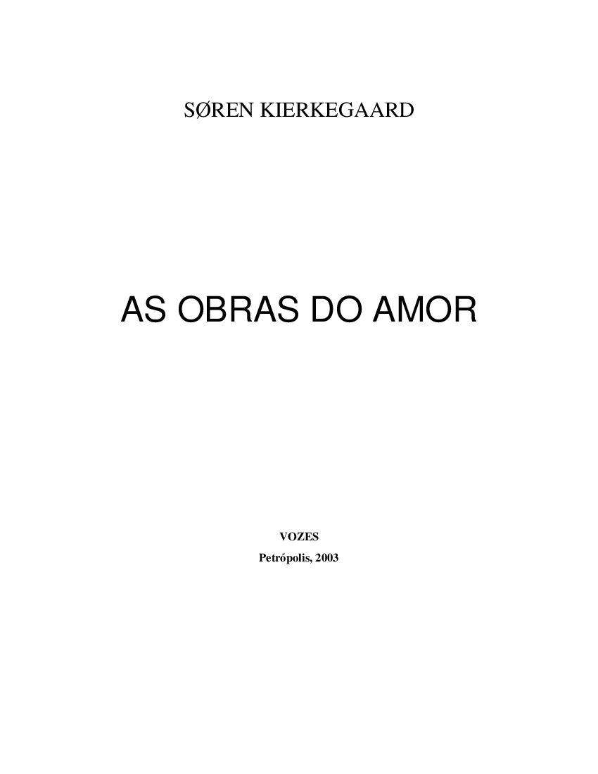 O Amor em Kierkegaard, PDF, Amor