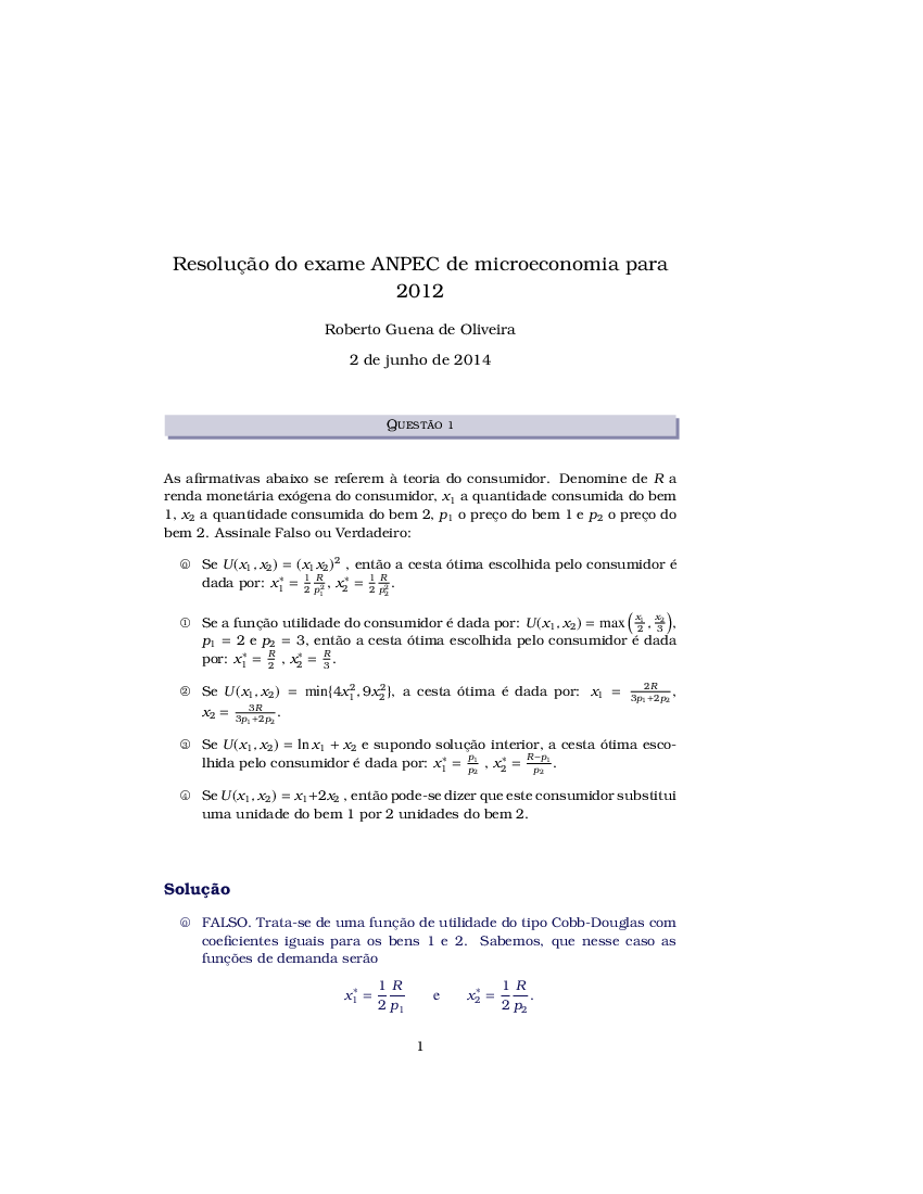 ANPEC - QUESTÕES COMENTADAS - 2012 - Baixar pdf de Doceru.com