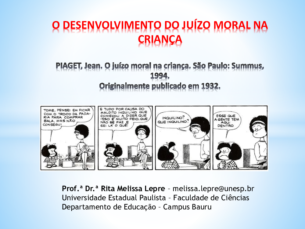 O DESENVOLVIMENTO DO JU ZO MORAL NA CRIAN A Baixar pdf de Doceru