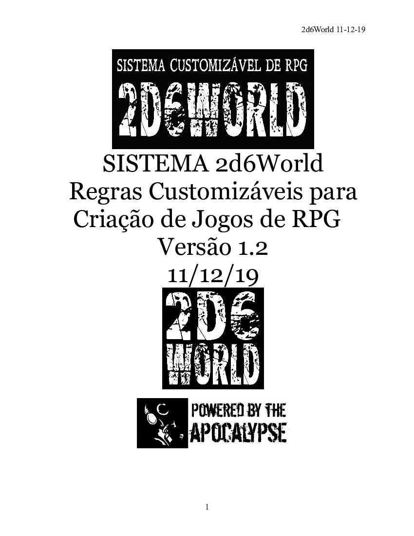 Baixe agora o Sistema 2d6Solo – Regras Narrativistas e Customizáveis para  Jogos de RPG Sem Mestre e ganhe o Sistema Pocket 2d6World Versão 2.0 de  brinde!