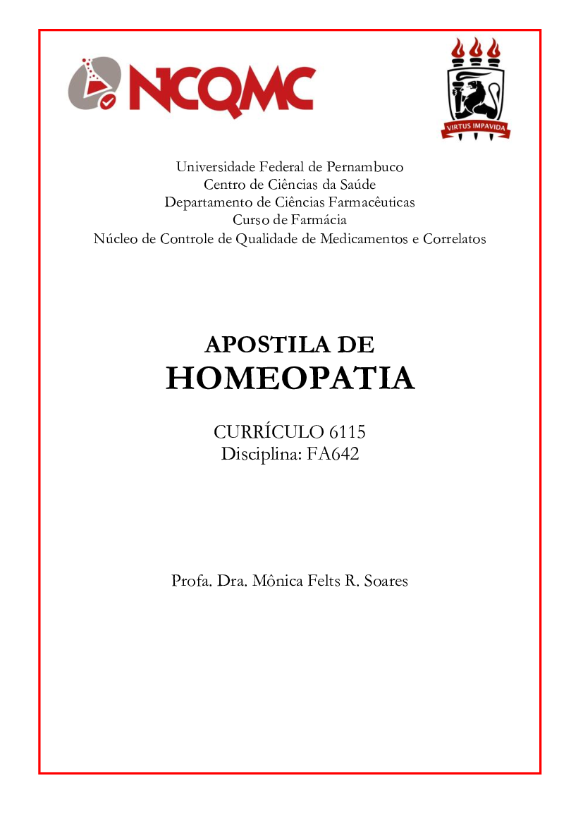 Apostila Homeopatia, PDF, Homeopatia