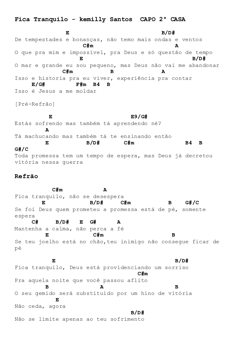 FICA TRANQUILO - Kemilly Santos (Impressão), PDF