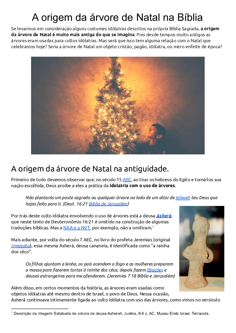 A origem da árvore de Natal na Bíblia - Baixar pdf de 