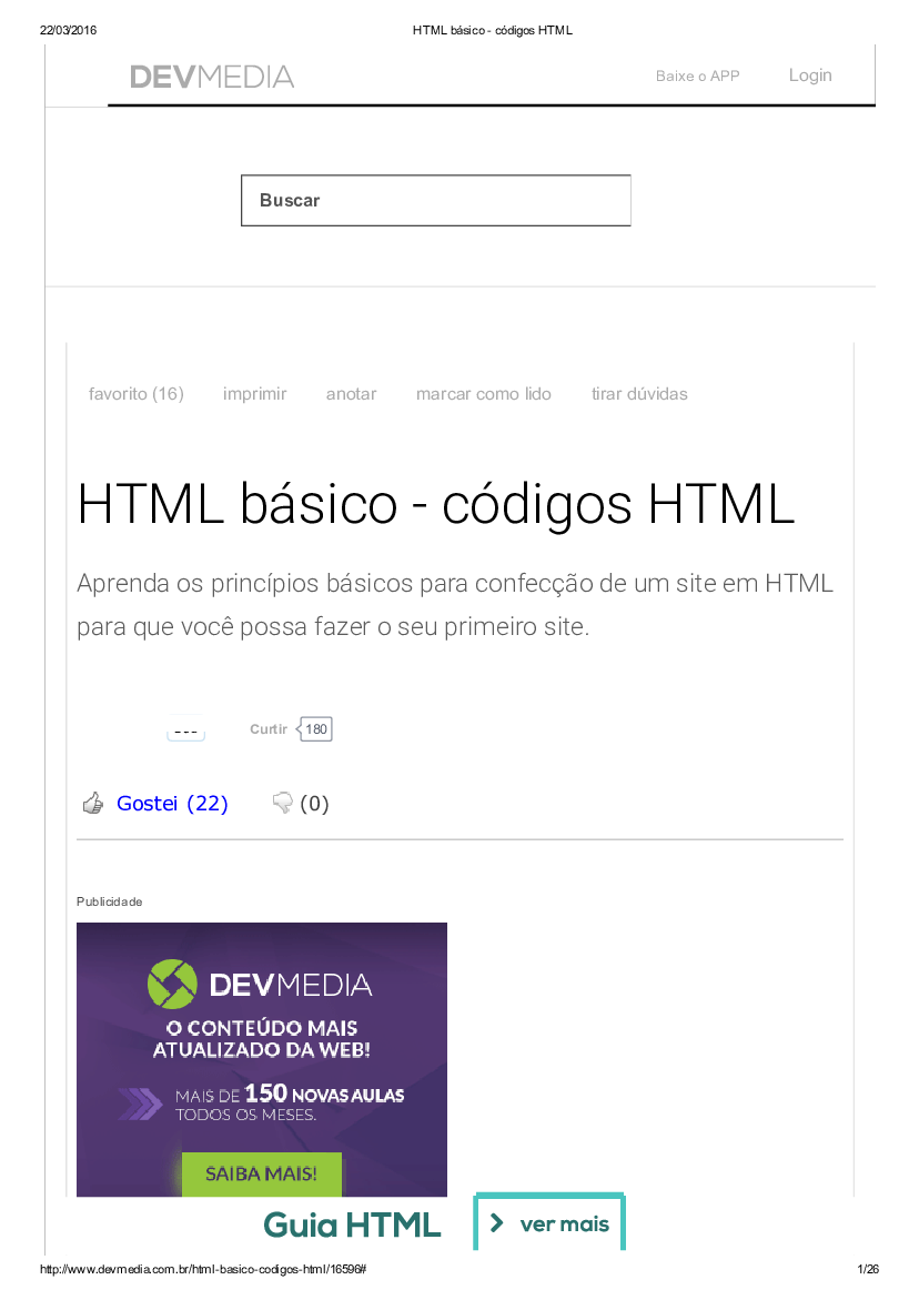 Html B Sico C Digos Html Baixar Pdf De Doceru Com