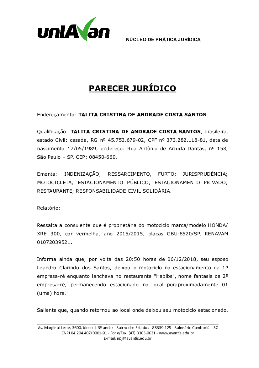 parecer juridico responsabilidade solidaria - Baixar pdf de 