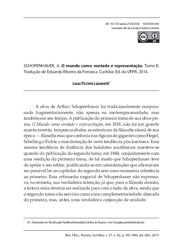 2 o mundo como vontade de representação - Baixar pdf de Doceru.com