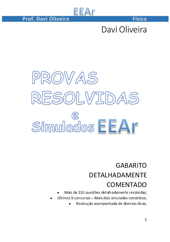 provas EEAR resolvidas de física - Baixar pdf de Doceru.com