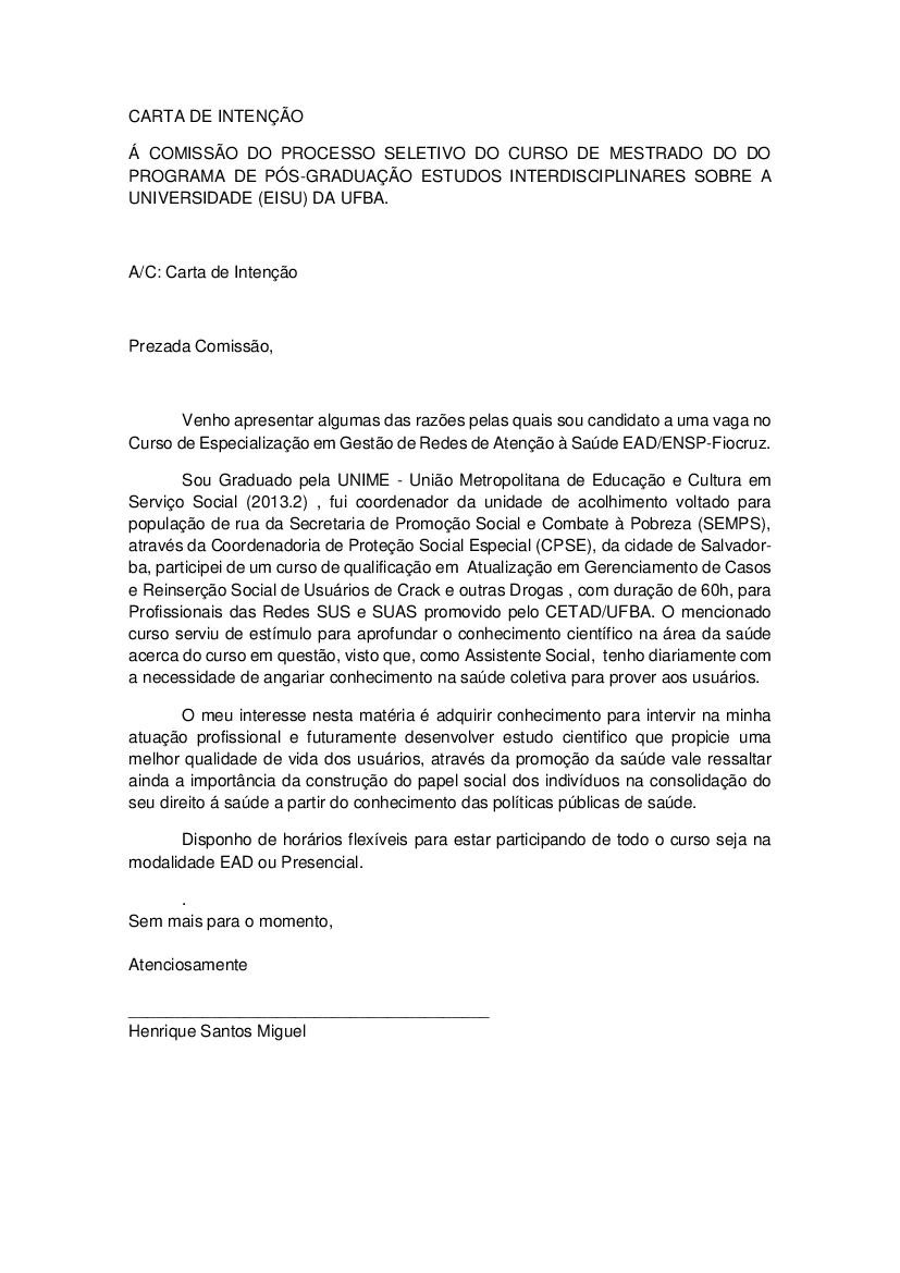Carta De Intenção Bercario 2 Edubrainaz 8363