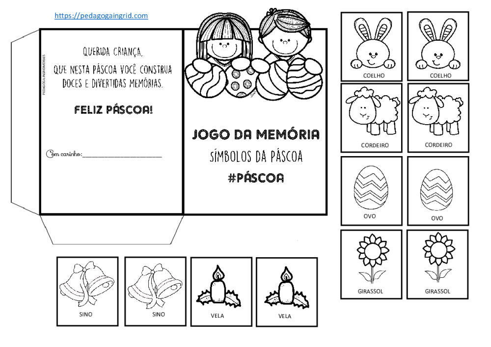 Lembrancinha Jogo da Memória #Páscoa, Jogo da memória com o tema Páscoa em  destaque no blog 🥰❤️. Para baixar entre no meu blog. Endereço:  pedagogaingrid.com ou pesquise no Google Pedagoga