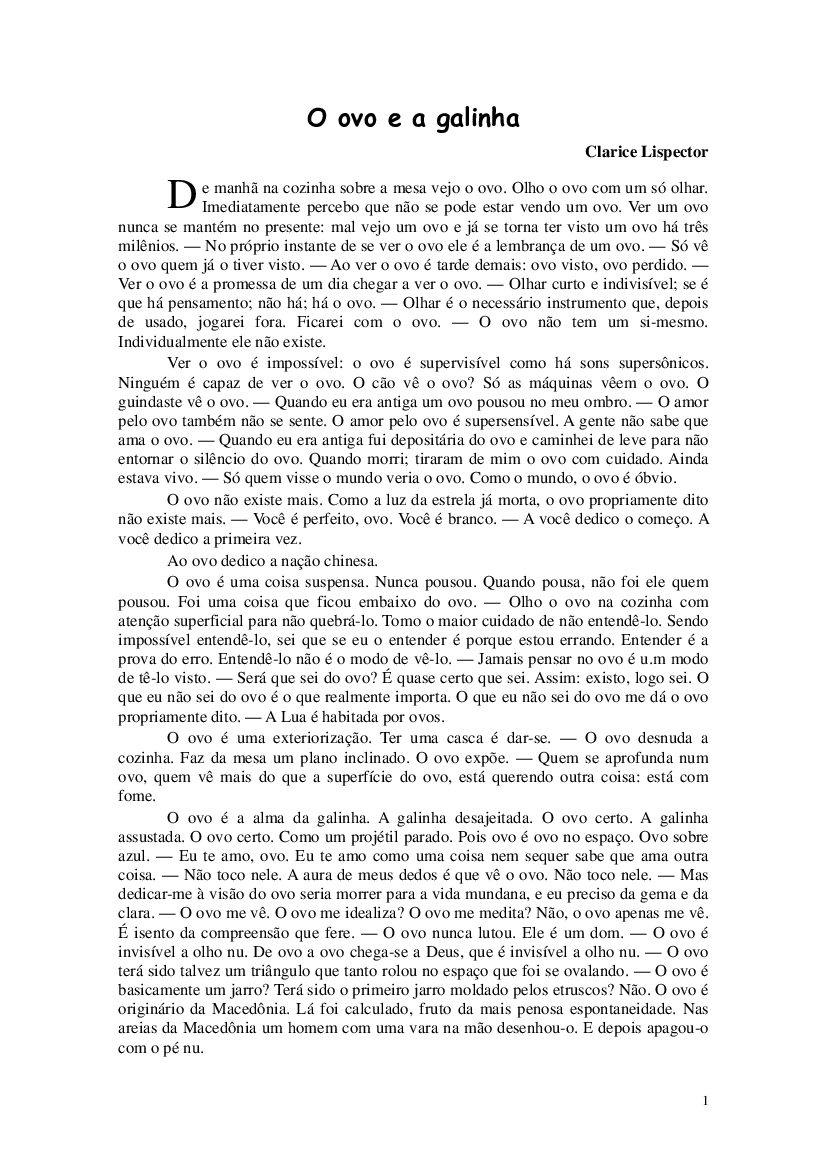 Pesquisas Sobre O Ovo e A Galinha, PDF, Contos