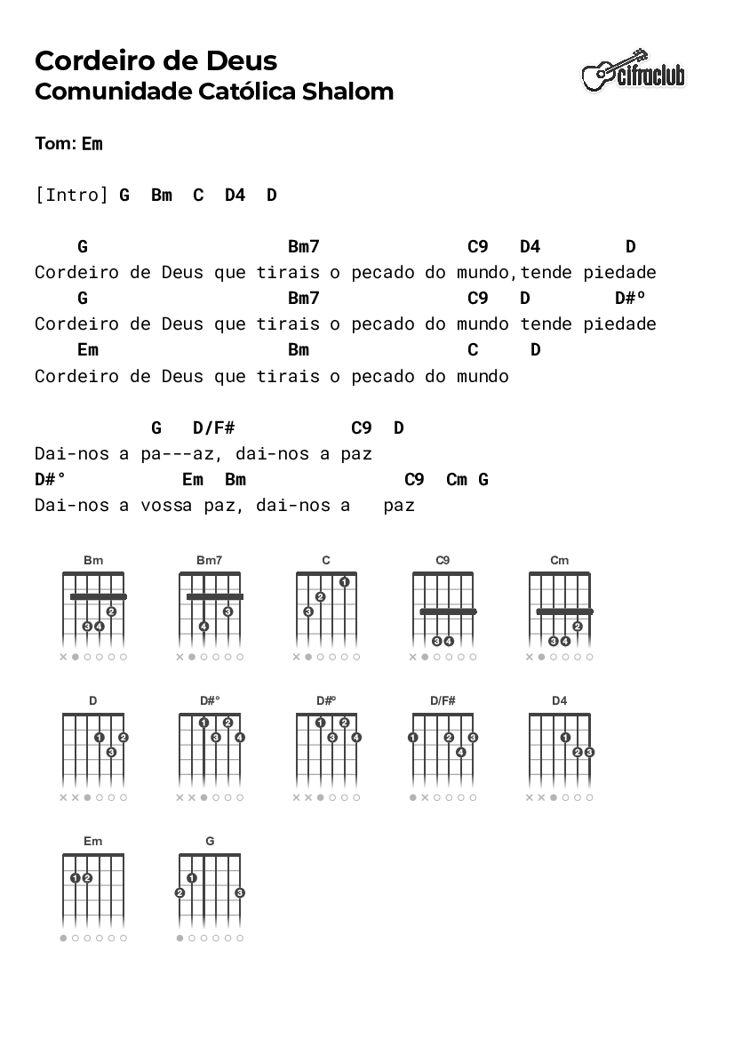 Cifra) Cordeiro de Deus III PDF