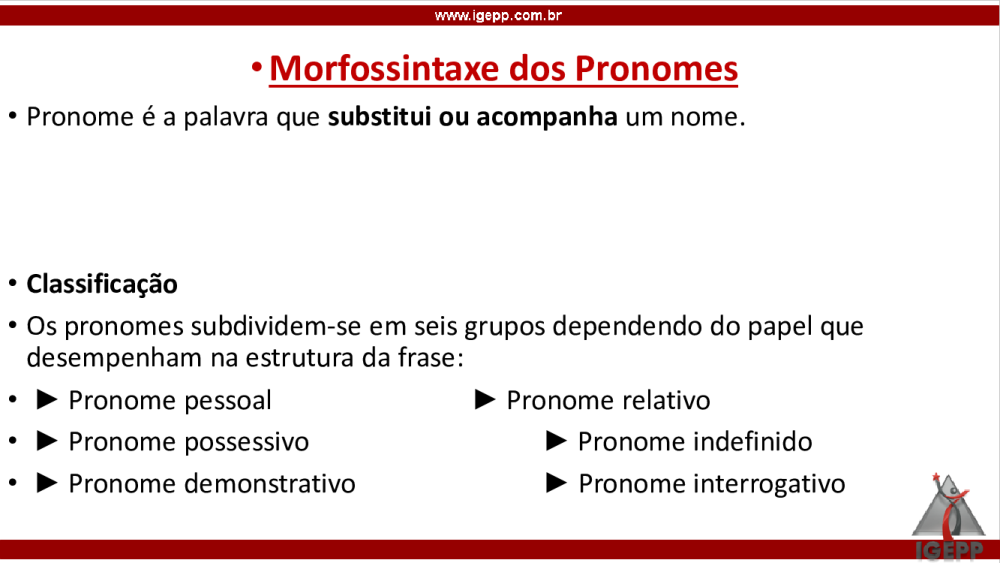 Morfossintaxe dos pronomes relativos - Português