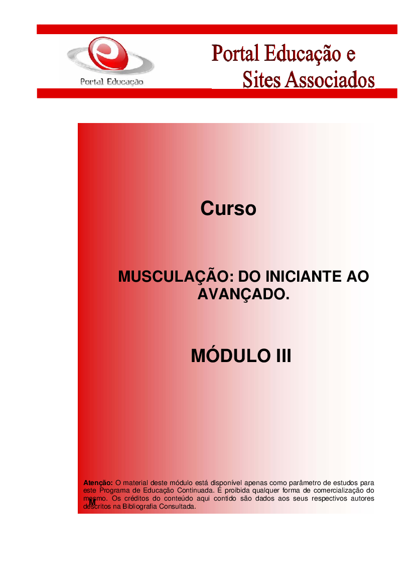 MUSCULAÇÃO DO INICIANTE AO AVANÇADO MOD. III - Baixar pdf de Doceru.com