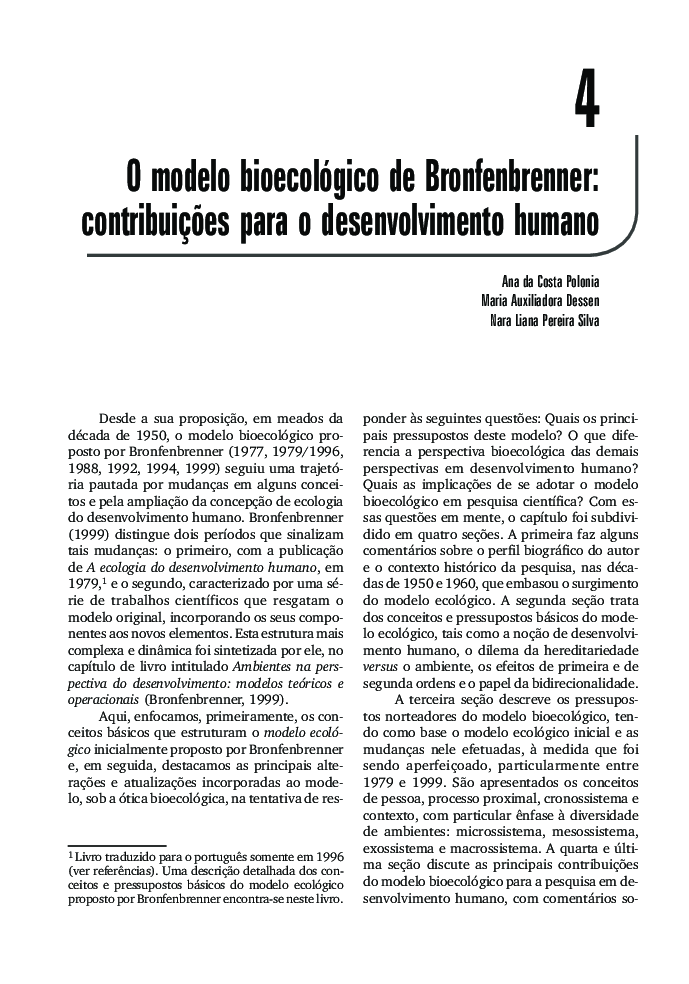 1. O modelo bioecológico de Bronfenbrenner - Baixar pdf de 