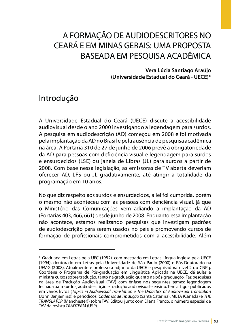 Ara Jo A Forma O De Audiodescritores Baixar Pdf De Doceru Com