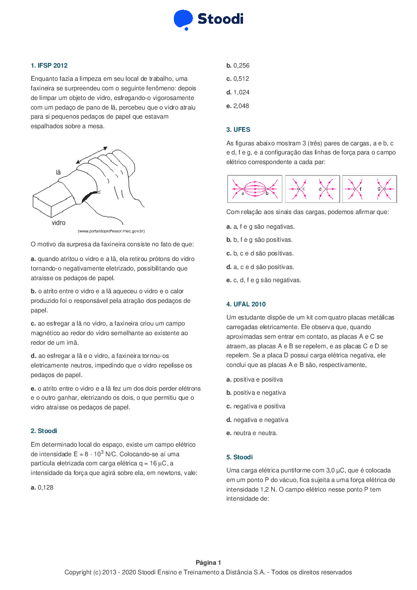 𝐔𝐅𝐀𝐋) Um estudante dispõe de um kit com quatro placas