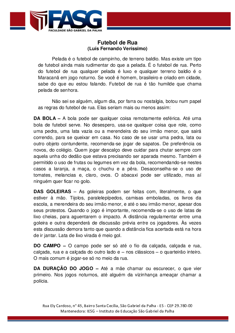 Futebol de Rua Regras PDF, PDF, Futebol