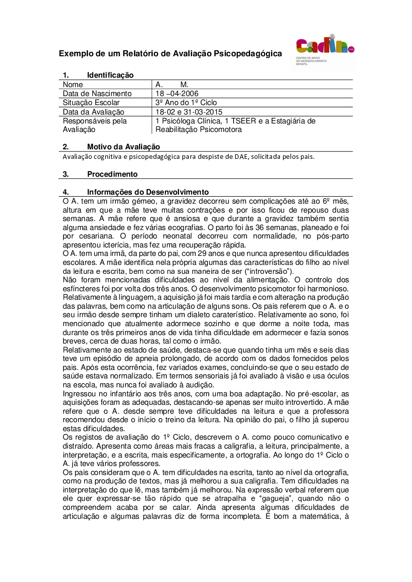 modelo avaliação psicopedagógica 1 - Baixar pdf de 