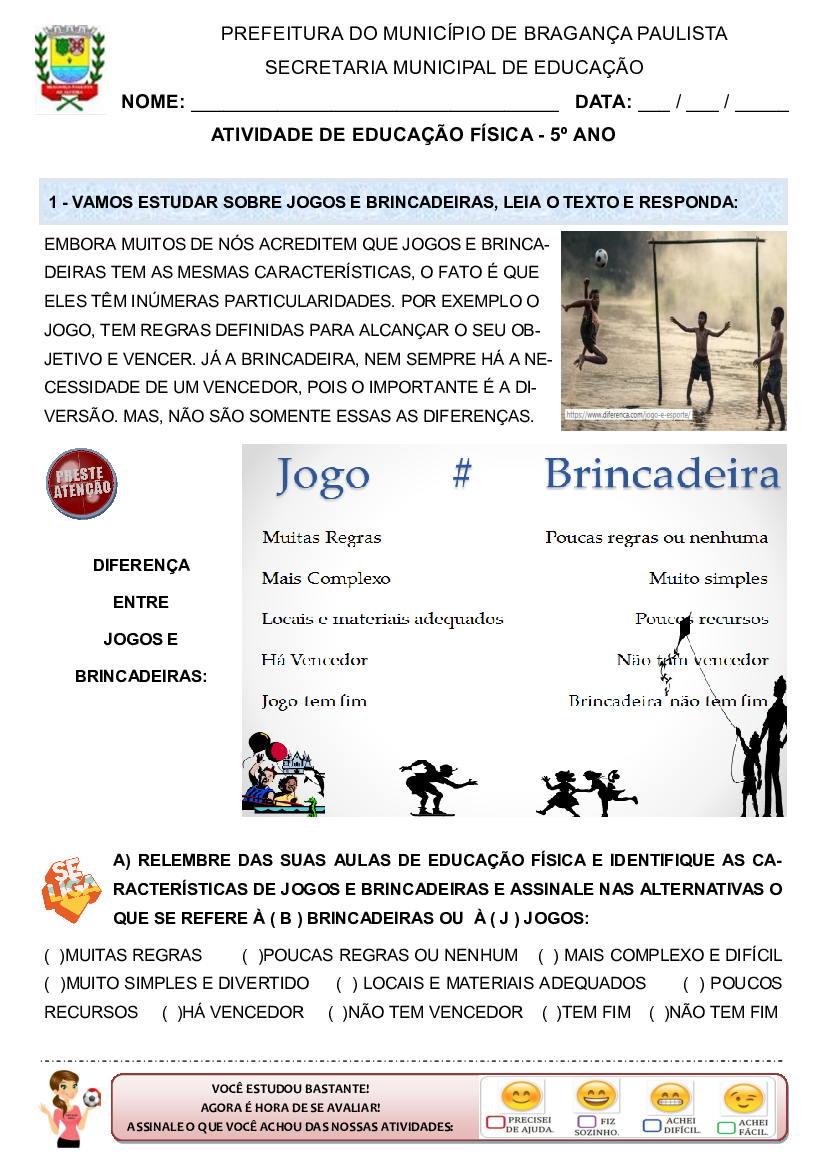 5º Ano - 17/09/20 - Educação Física: Jogos e brincadeiras de